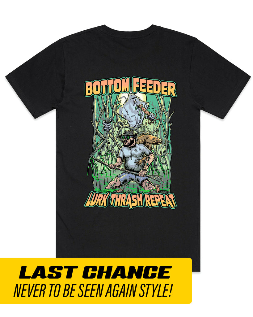 Bottom Feeder - Lurk Thrash Repeat T Shirt Black
