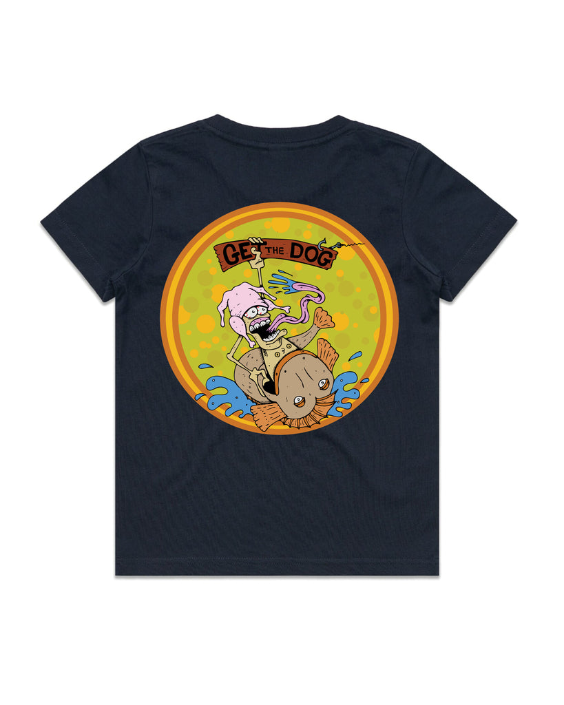Kids Chook Head Get the Dog T-Shirt Navy