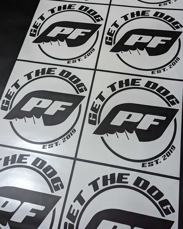 Premium Vehicle Vinyl 'Get The Dog!' Sticker - Black
